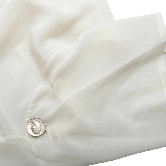 Versace Women's Ivory 100% Silk Blouse Top - Picture 9 of 10